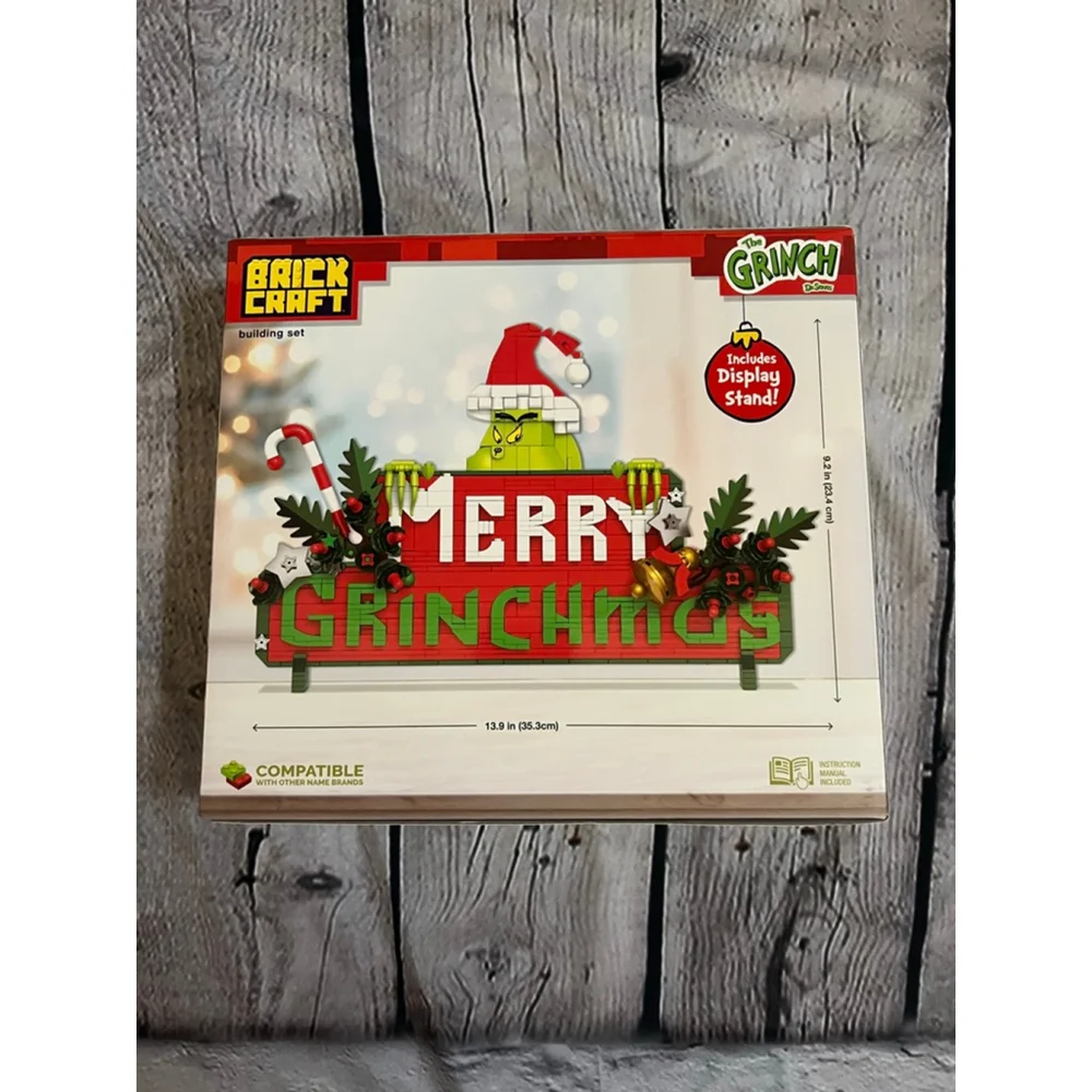 NEW Brick Craft Building Set Grinchmas Sign One Size Red Green